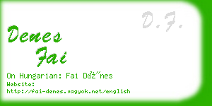 denes fai business card